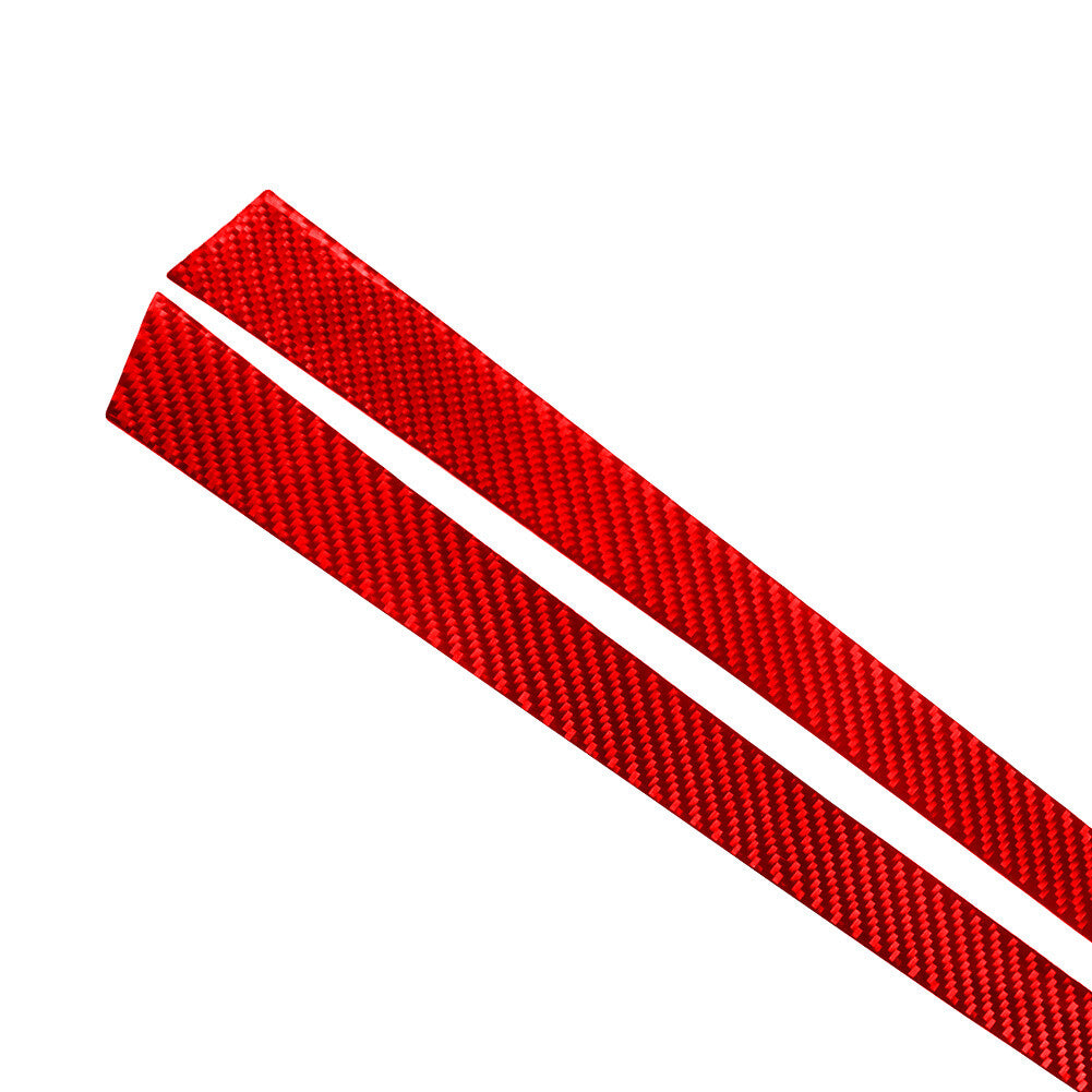 2Pcs Red Carbon Fiber Interior Rear Door Panel Cover Trim for Infiniti G37 10-13