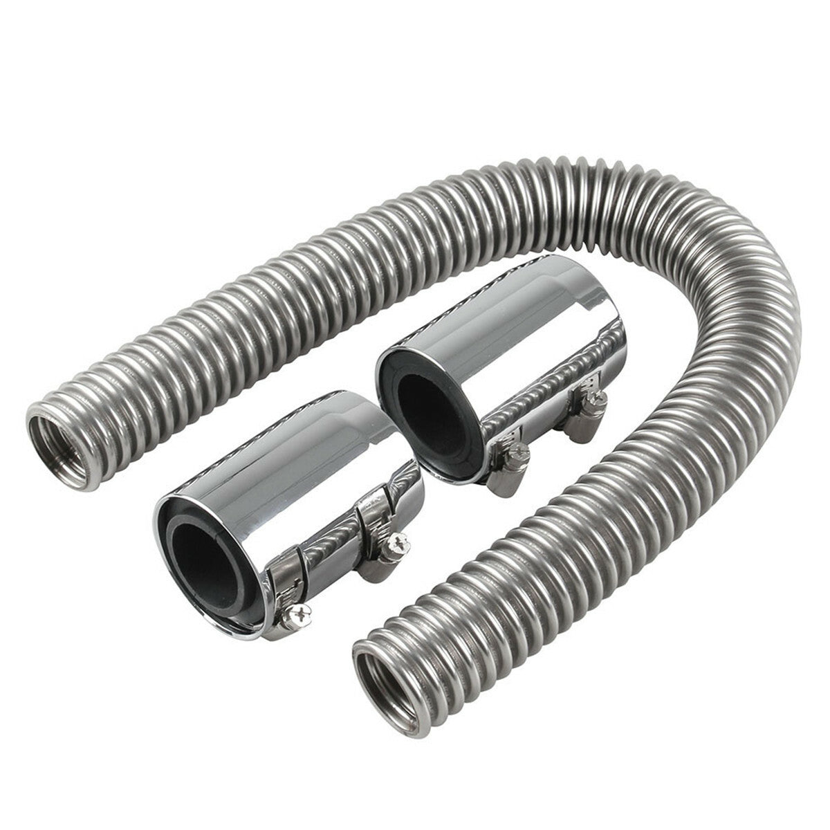 24 Flexible Stainless Steel Radiator Coolant Water Hose Accessories With Cap