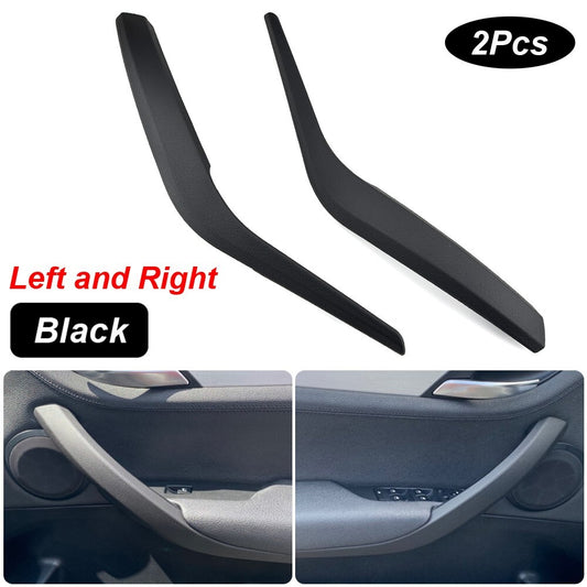 Left + Right Inner Door Handle Pull Panel Trim Black for BMW X1 E84 2010-2016