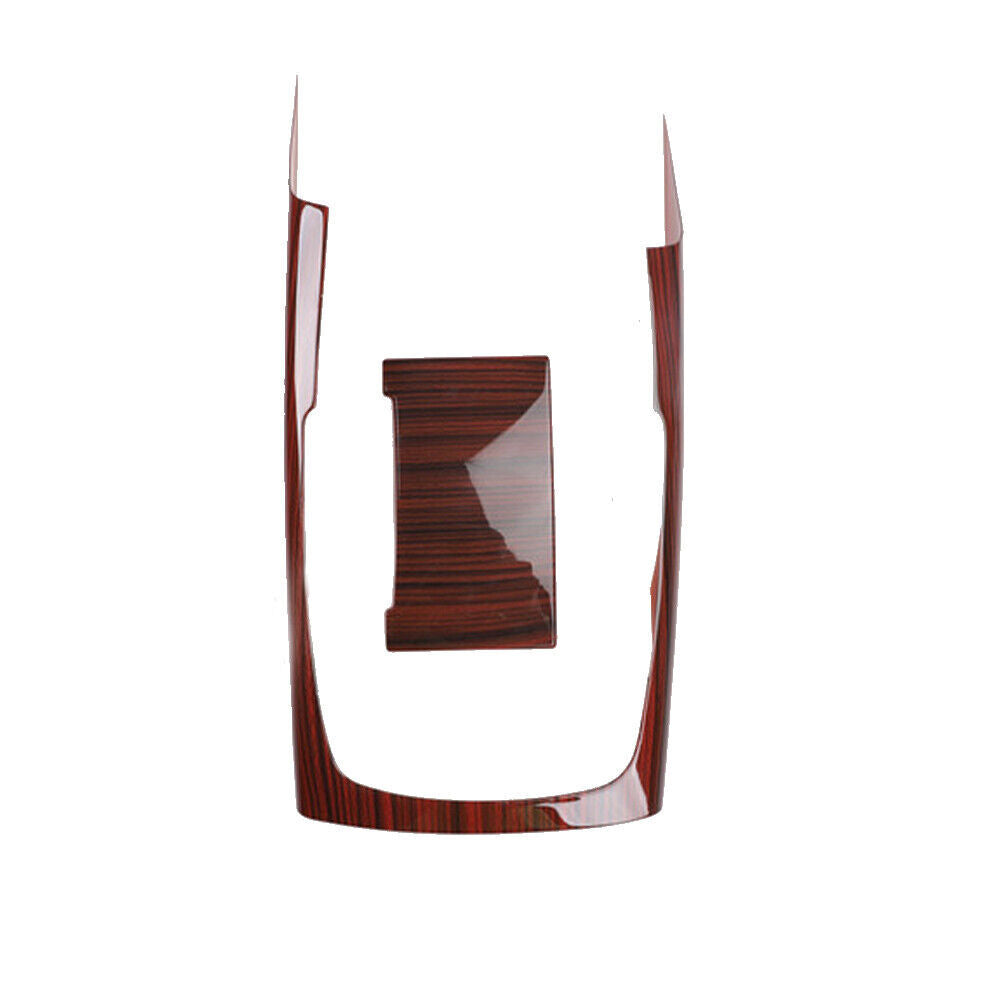 Inner Console Gear Shift Frame Cover Trim 2PCS for Audi A6L 2012-2018 Red Wood