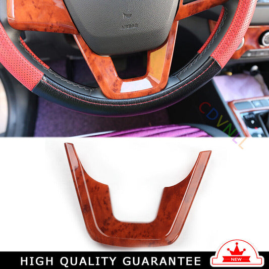Inner Steering Wheel U Type Cover Trim Fit for Hyundai IX25 2015-2019 Brown Wood