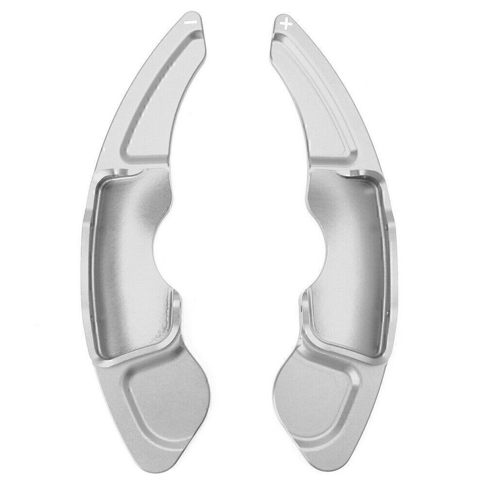 2-piece extended version car gear steering wheel paddle shifter for Lexus RC NX IS, silver.