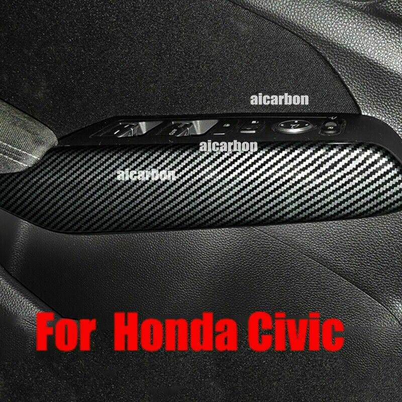 for Honda for Civic 11th 2022-2023 Carbon Fiber ABS Inner Door Armrest Cover Trims