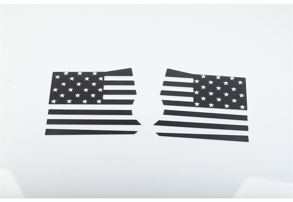 PVC Black US Flag Rear Side Fender Decal Sticker Cover for Ford for Mustang 2015-23