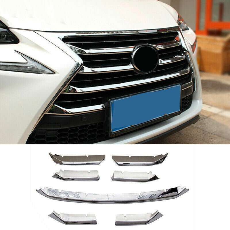 for Lexus NX200t/300h 15-17 Chrome Front Bumper Center Grill Molding Cover Trim