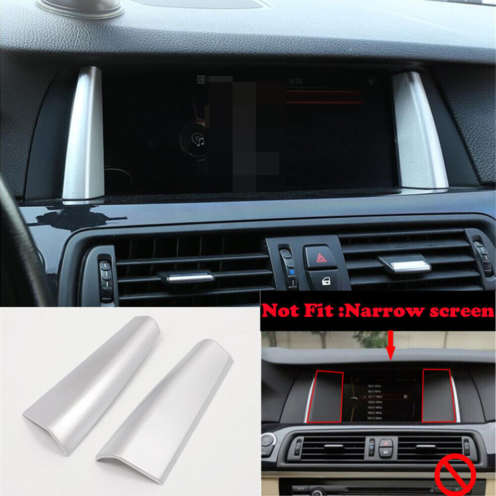 2x Silver ABS Central Console GPS Navigation Cover for BMW 5 Series F10 2014-17