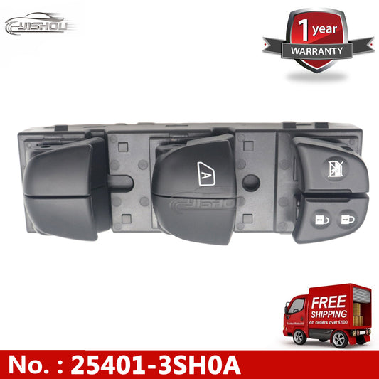 25401-3SH0A-B Left power window switch for Nissan Sentra Leaf Juke Rogue (2016-18)