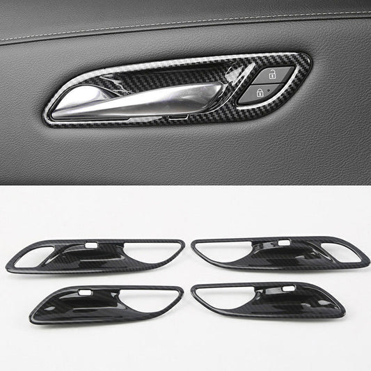 for Cadillac XT4 2019-23 Carbon Fiber Look Inner Door Handle Bowl Cover Trim 4X