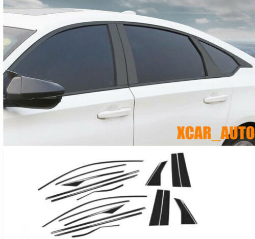 for Honda Accord 2018-2022 Black Steel WindowPost Molding Strip Cover Trim 20x