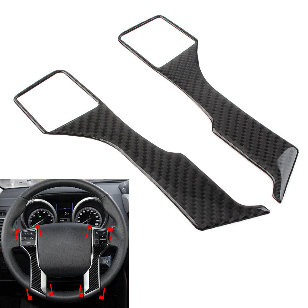 2 Pcs Steering Wheel Panel Cover Trim for Toyota for Land Cruiser Prado 2010-2018