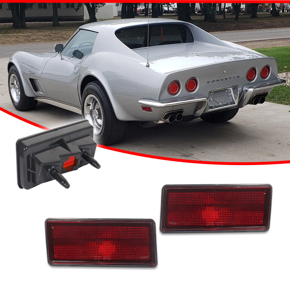 LH RH Red Lens Rear Marker Light Housing for Corvette C3 1974 - 1979 for Chevrolet
