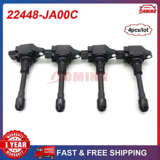4pcs Ignition Coil for Nissan Altima Rogue Sentra Versa 22448-JA00C