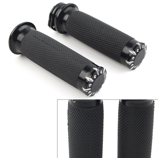 1 Black Handlebar Hand Grips for Harley Touring Sportster XL Dyna Softail VRSC
