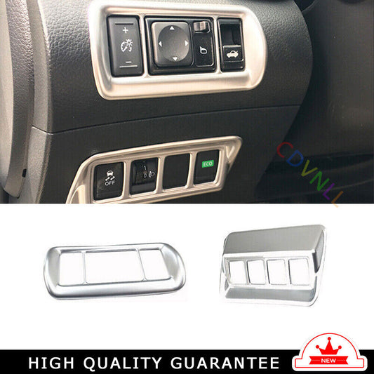 Headlight Button Frame Cover Trim for Nissan Sentra Sylphy 13-2019 Matte Silver