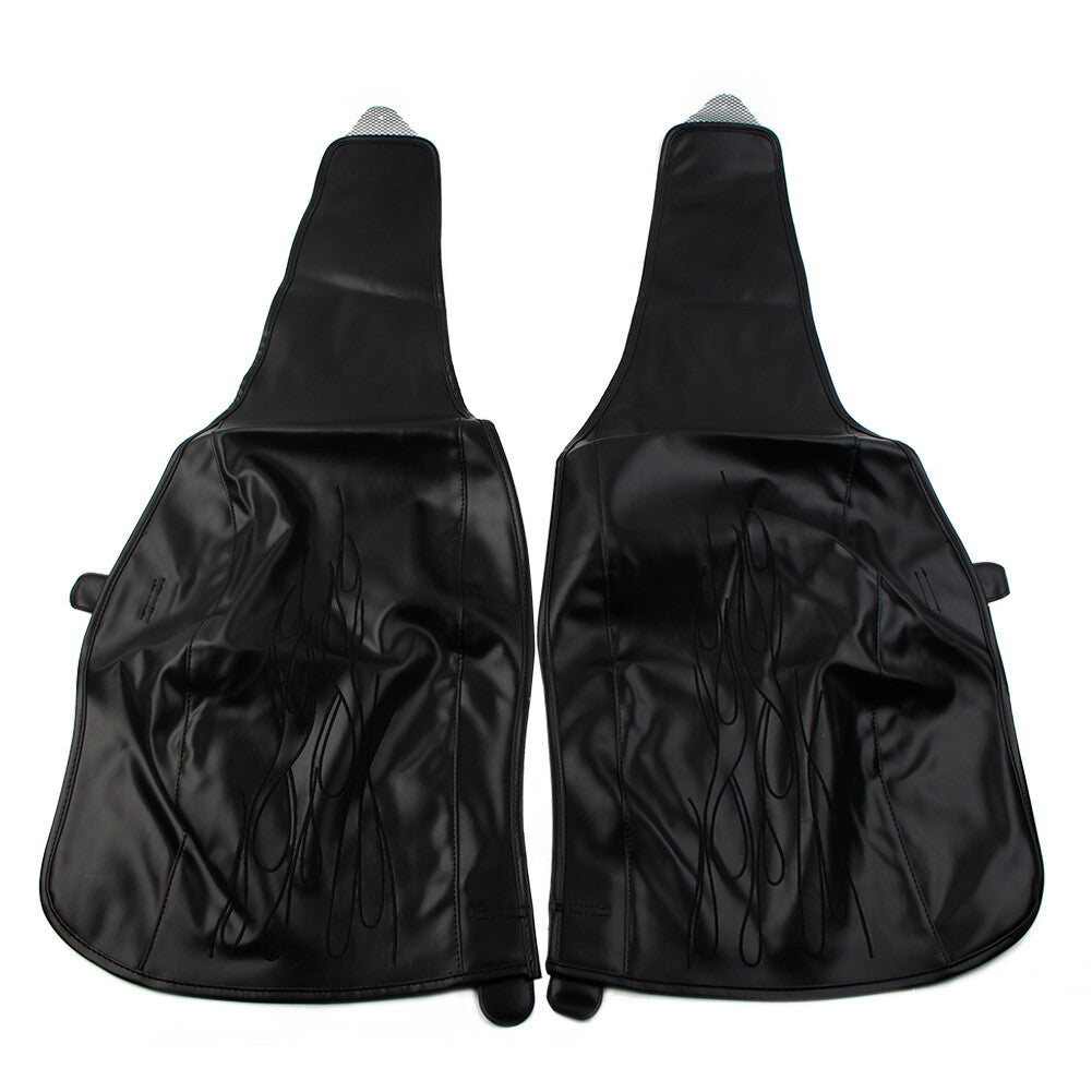 Black PU Leather Flame Rear Trike Fender Bra Fits for Harley Tri Glide Ultra Classic