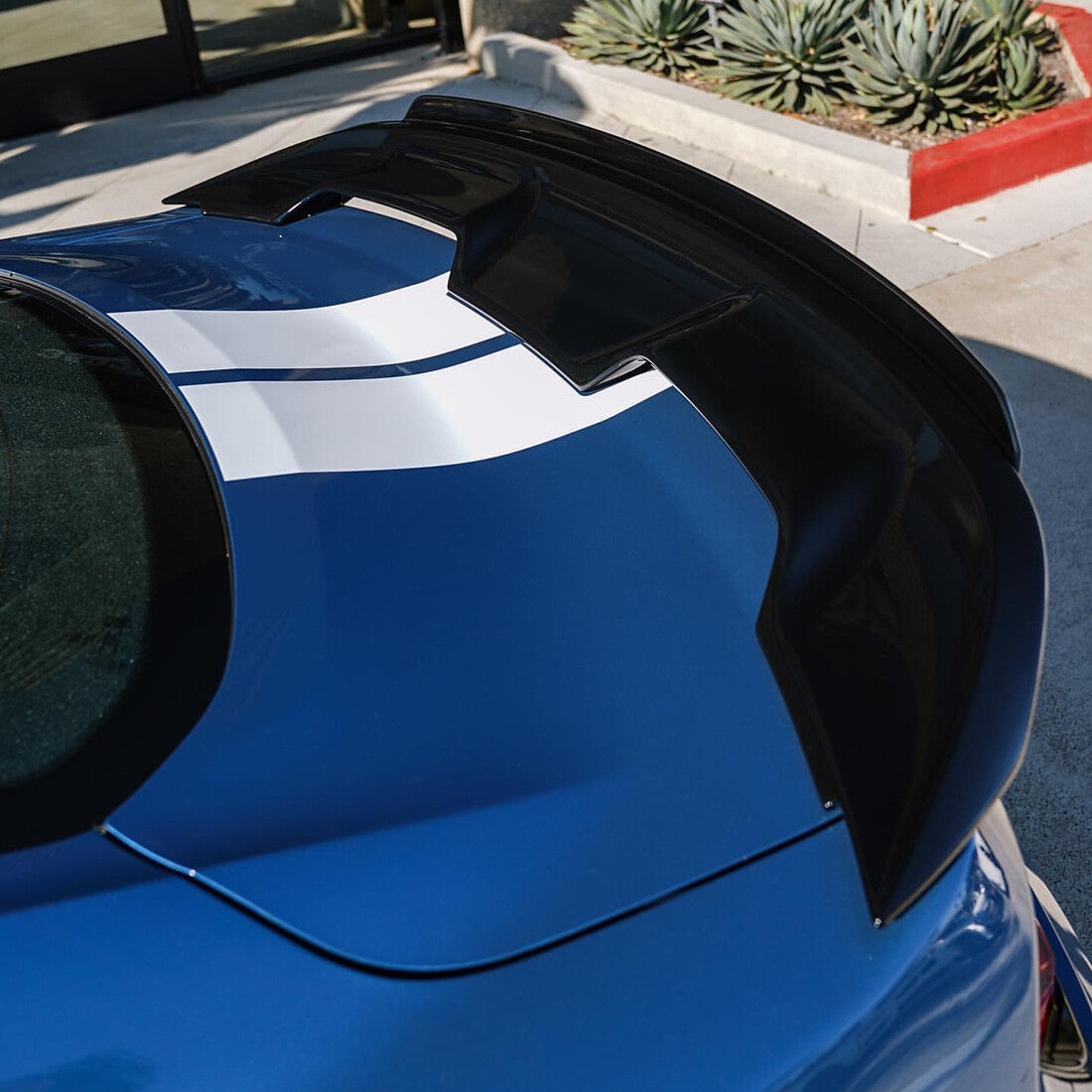 GT500 Style Spoiler W/ Smoke Gurney Flap Wicker Bill For 2015-2023 for Ford for Mustang