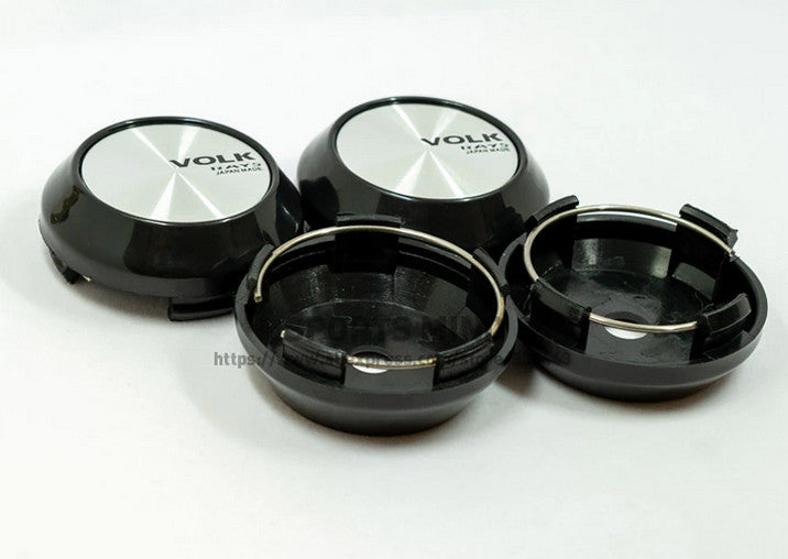 4x64 mm Volk Rays Silver Brim Cap Decal Badge Wheel Center Hub Cap TE37