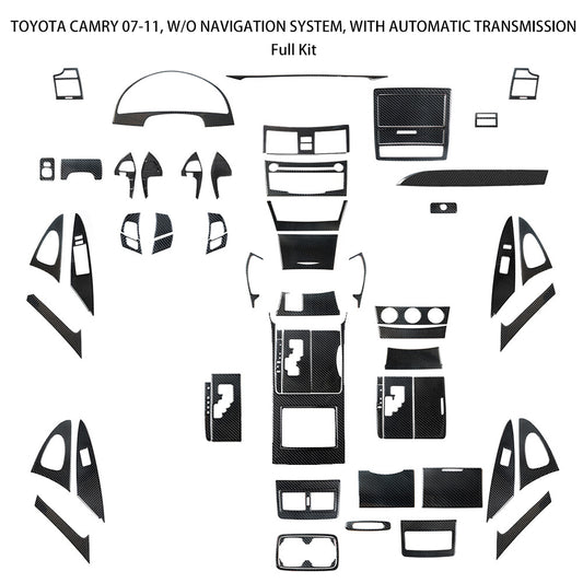 for Toyota for Camry 2007-2011 Carbon Fiber Full Interior Kit Cover Trim Stickers