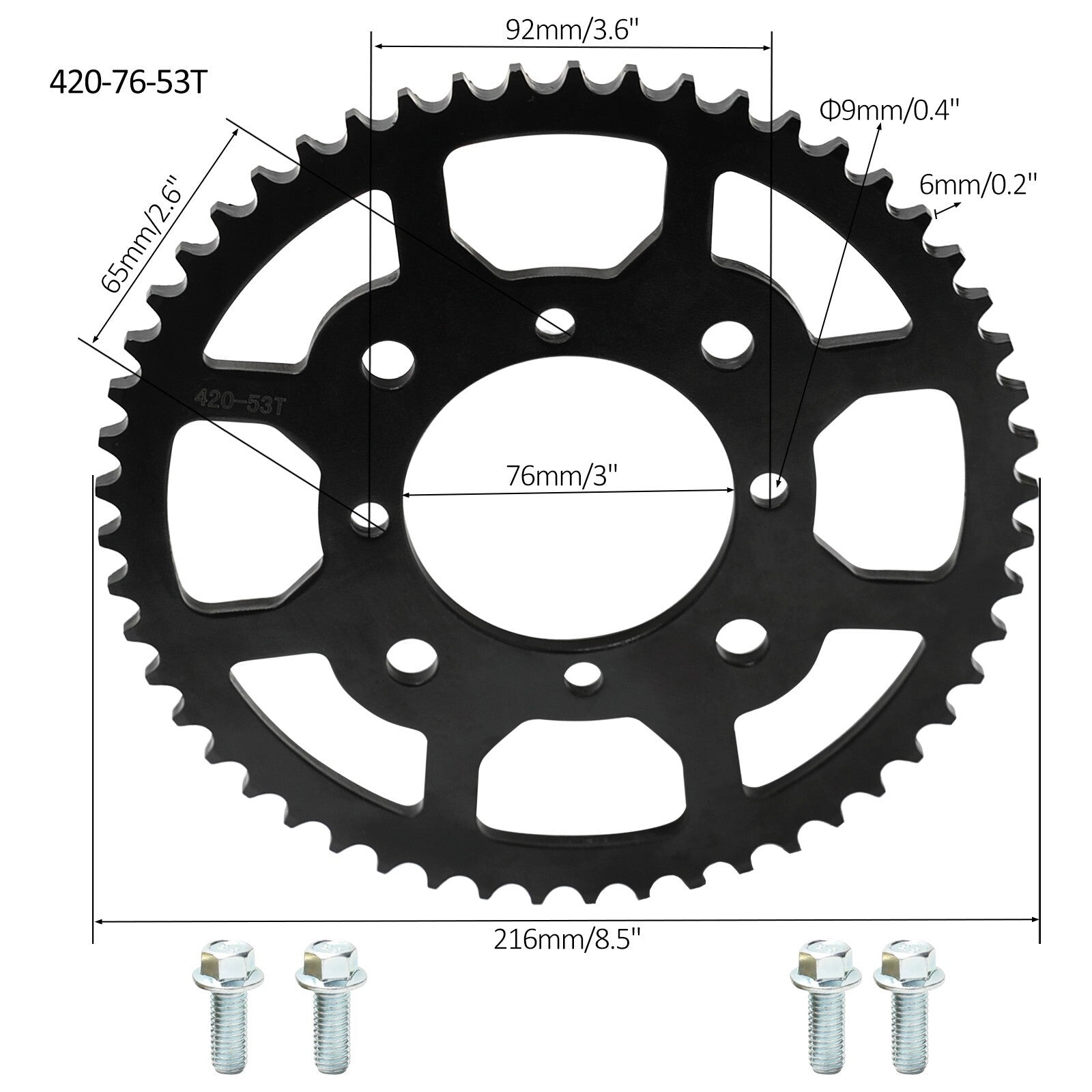420 53T Rear Front Sprocket + Chain for Pit Dirt Bike 125cc 140cc 150cc 200cc