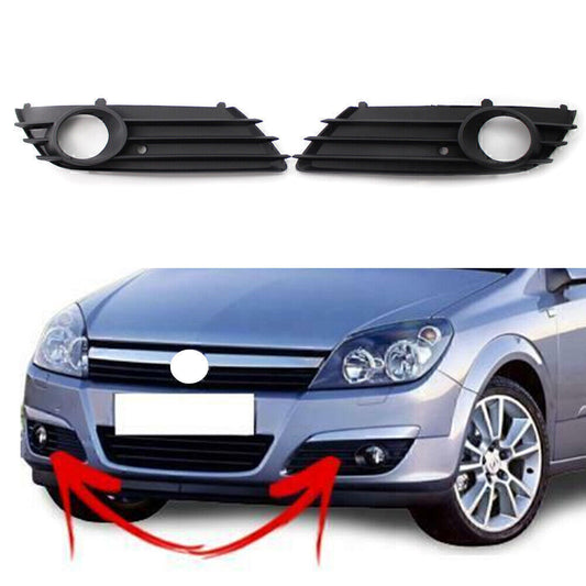 L+R Front Bumoer Lower Grille Fog Light Hole Fit for VAUXHALL ASTRA H 2004-2007 06