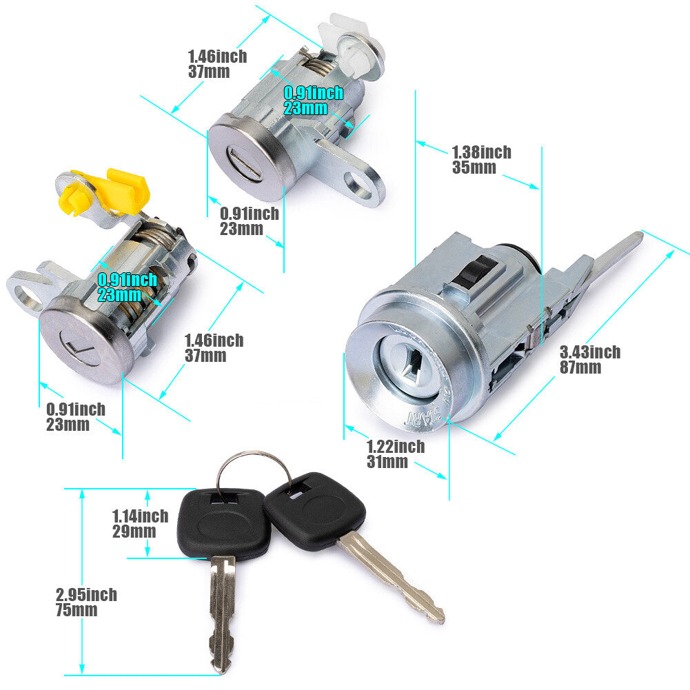 69005-35840 6905135070 Door Lock Key Ignition Lock Cylinder Keys For TACOMA
