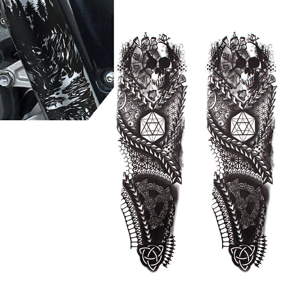 Front Fork Skull Decal Medallion Nameplate Stickers F Custom for Harley for Yamaha