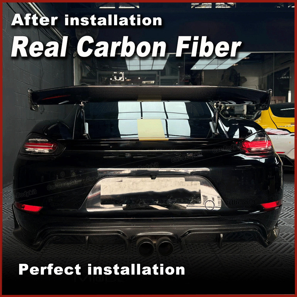 for Porsche Cayman GT4 981 718 987 REAL CARBON Rear Trunk Spoiler Wing