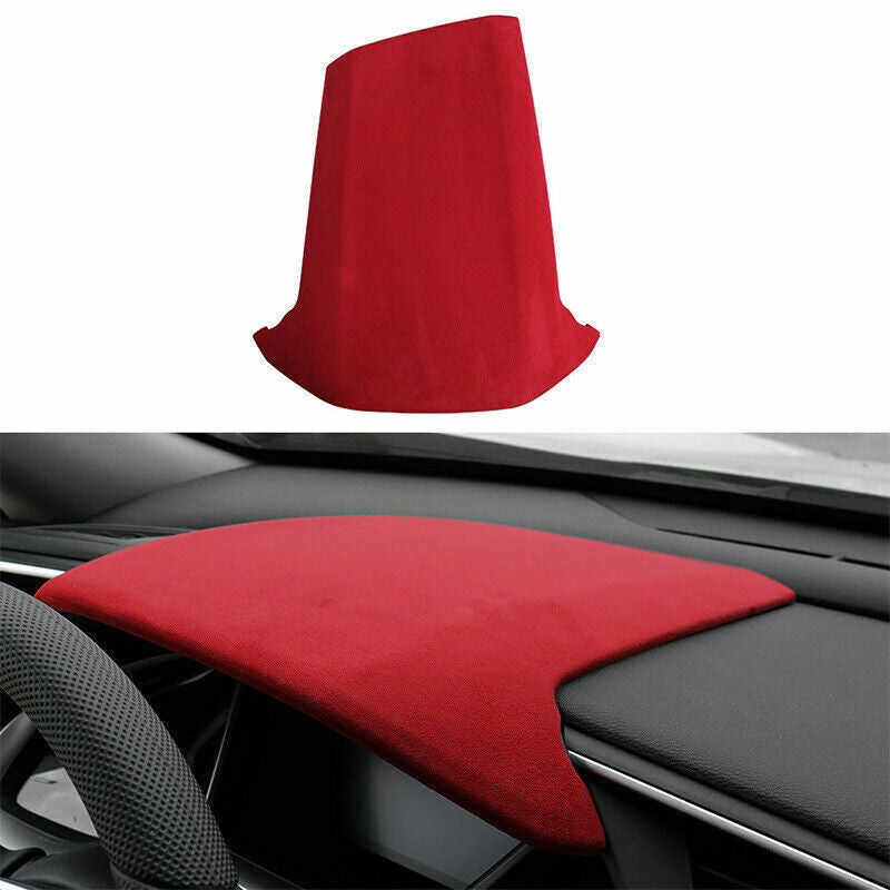 for Honda for Civic 2016-21 Red Suede Dashboard Instrument Molding Panel Cover Trim