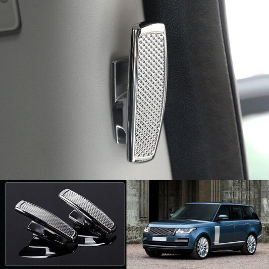 for Range Rover L405 SV 2013-22 Silver Alloy B Pillar Cloth Hook Hanger Cover 2X