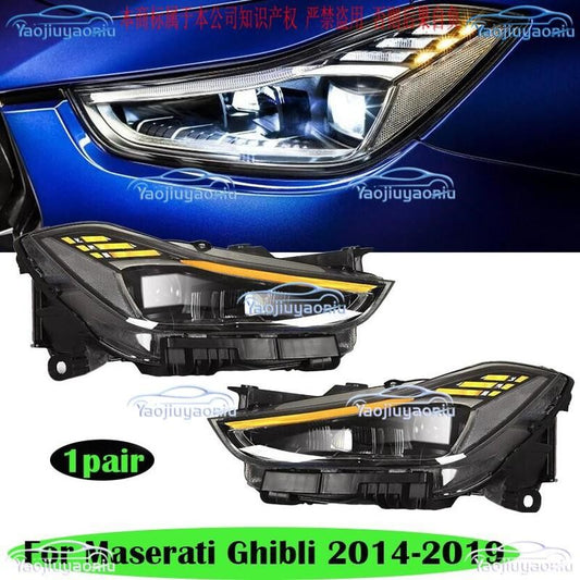 LED Headlights for Maserati for Ghibli 2014-2019 DRL Sequential Front Lamp Assembly