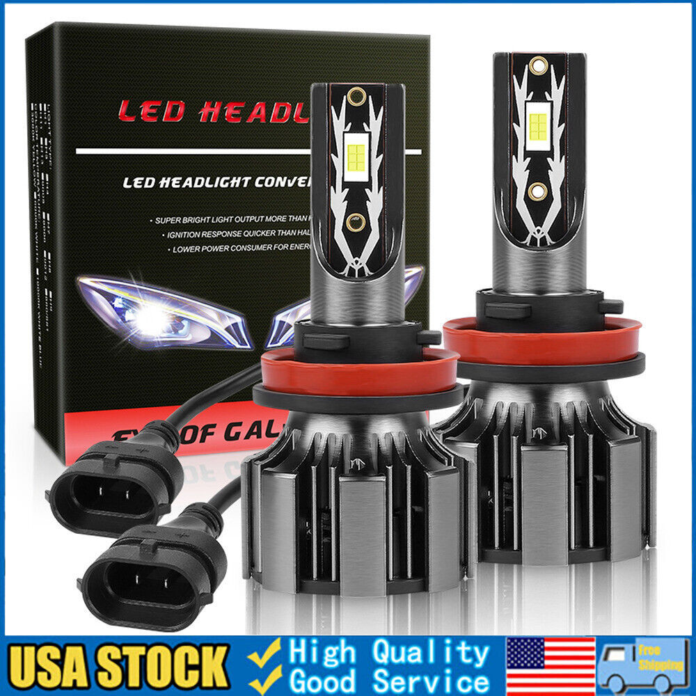 H11 LED Headlight Super Bright Bulbs Kit 6000K White 25000LM High Low Beam 2X