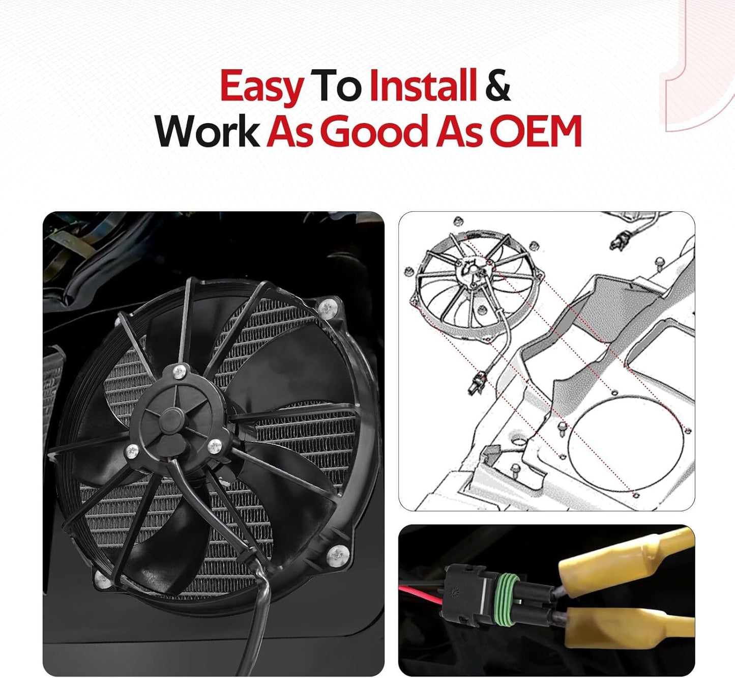 Radiator Cooling Fan 850/XP 1000 High Lifter for 2016-2022 for Polaris Sportsman
