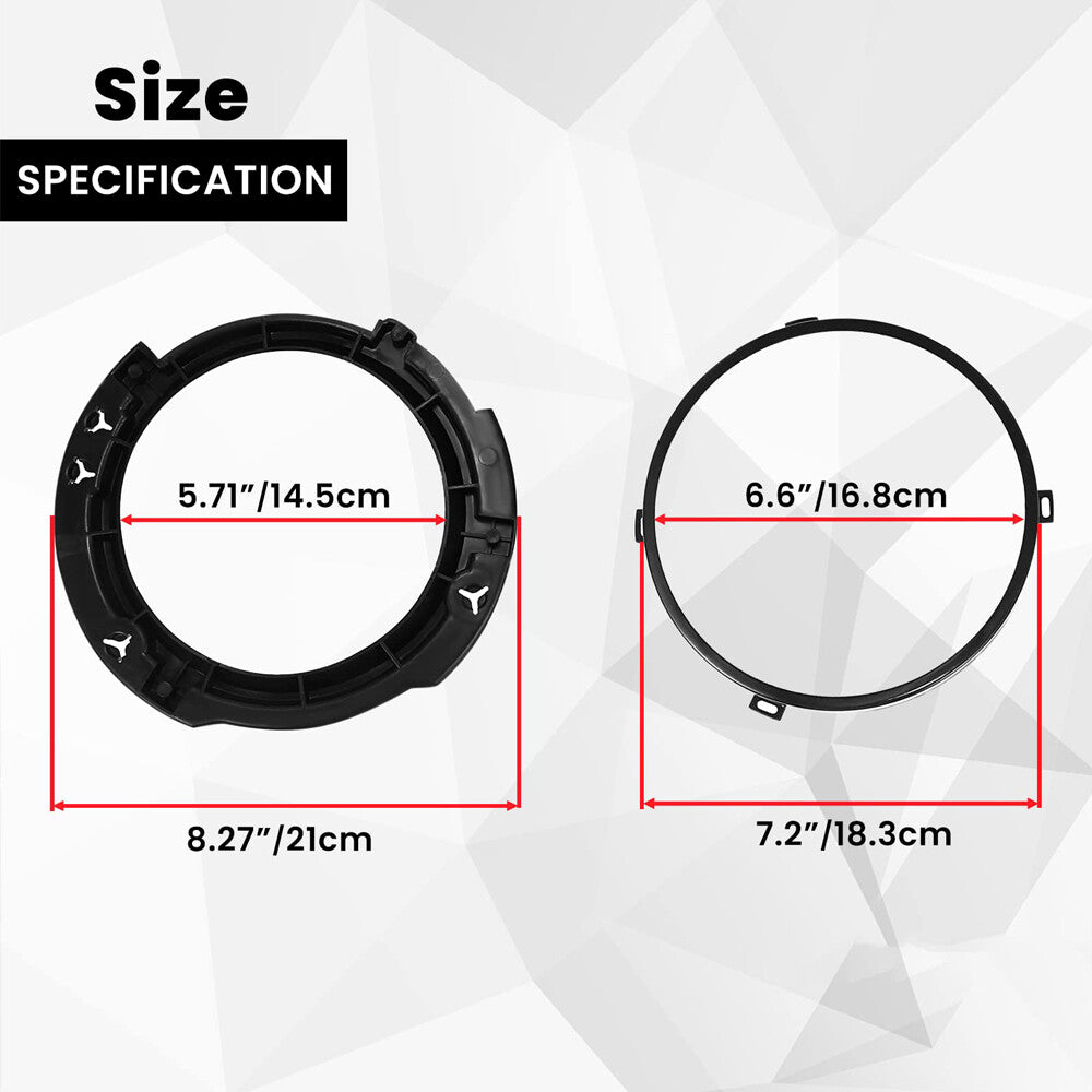 For 2007-2018 for Jeep for Wrangler JK 7 Headlight Mount Bracket Ring Replacement 4pcs