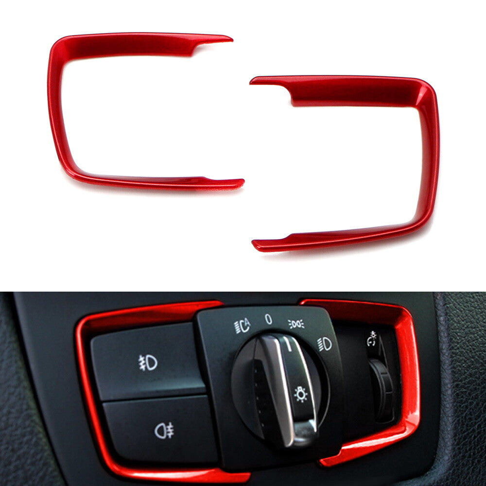 for BMW 2 3 4 Series X5 X6 Red Headlight Switch Surrounding Decorative Trims