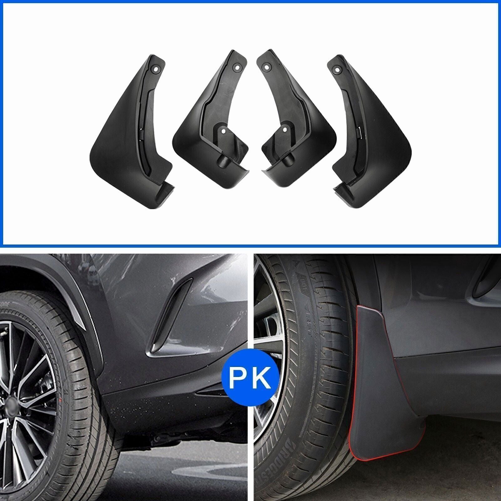 4P Black Mud Flaps Fender Splash Guards for Lexus NX 250 350 350h 450h+ 2022-24