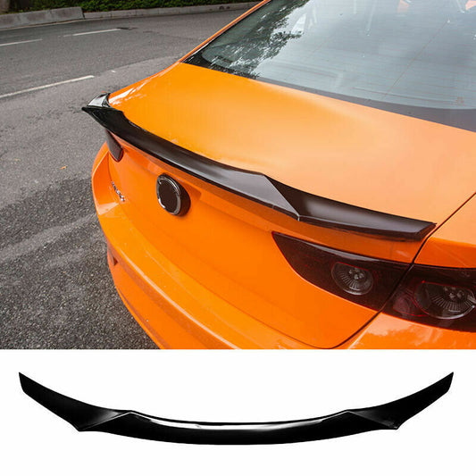 for Mazda 3 Axela sedan 2019-23 Black Rear Trunk Lip Spoiler Visor Molding Wing