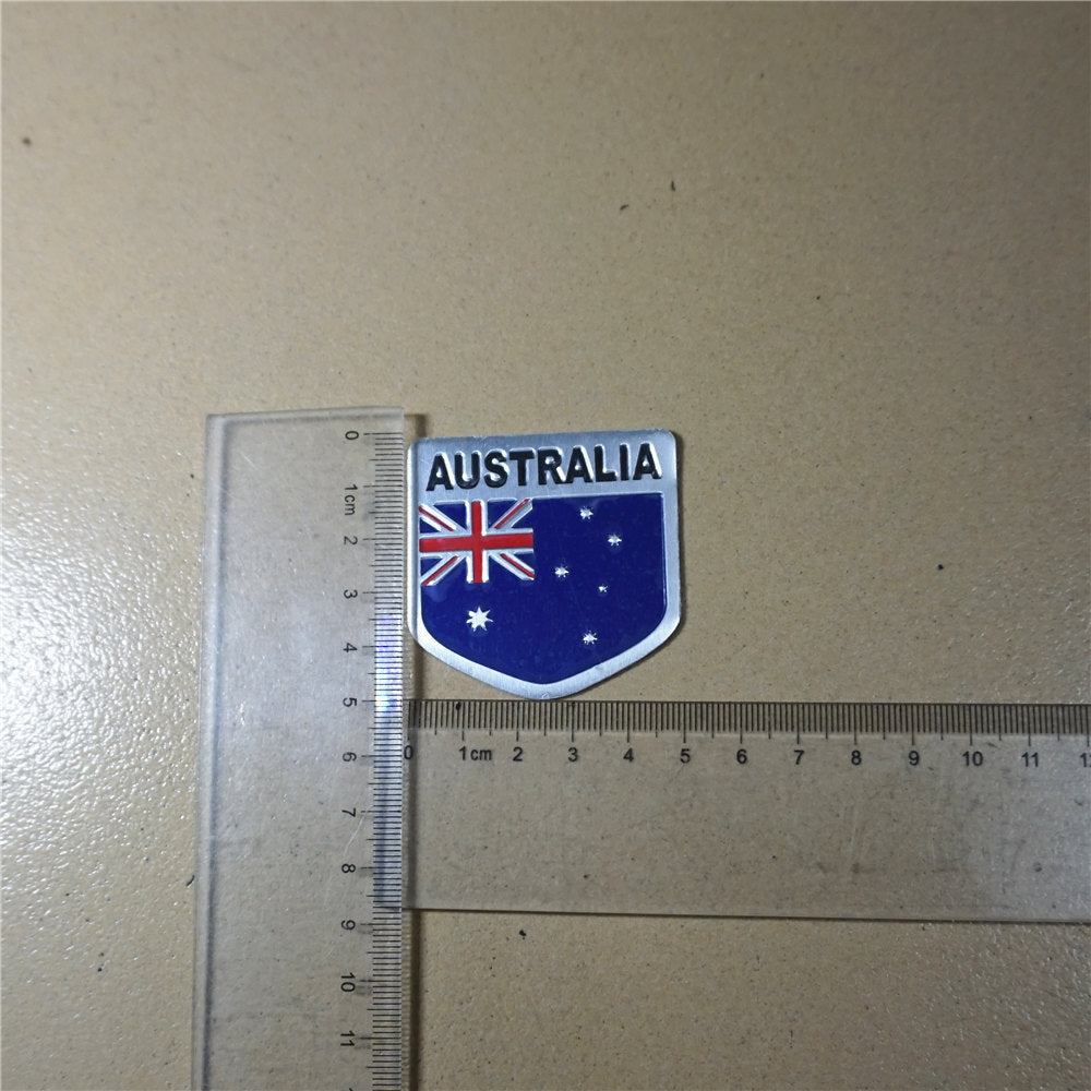 2x AUSTRALIA Flag Small Metal Badge Decal Sticker Emblem Sports Engine Car Motor