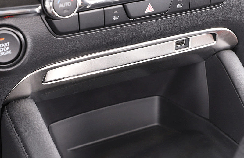 Matte Silver Inner Dashboard Console USB Cover Trims for Mazda 3 Axela 2019-2022
