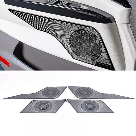 for Kia Carnival 2022-24 Black Steel Inner Door Speaker Horn Frame Cover Trim 4X