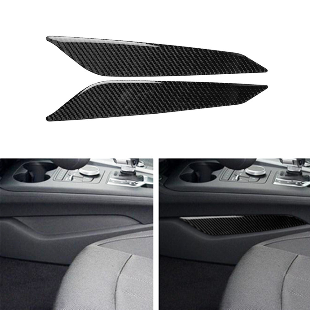 2Pcs Gear Shift Side Trim Cover Decor Carbon Fiber for Audi for A4 B9 S4 2017-2019