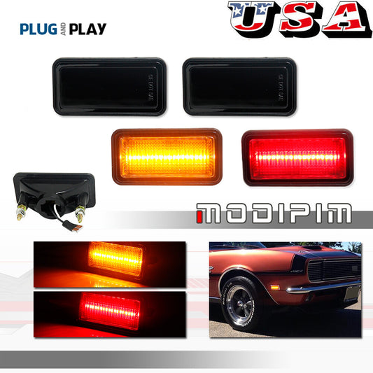 Four front and rear side marker lights are suitable for 68 and 69 for Chevrolet Camaro and for Chevrolet II Nova Impala.