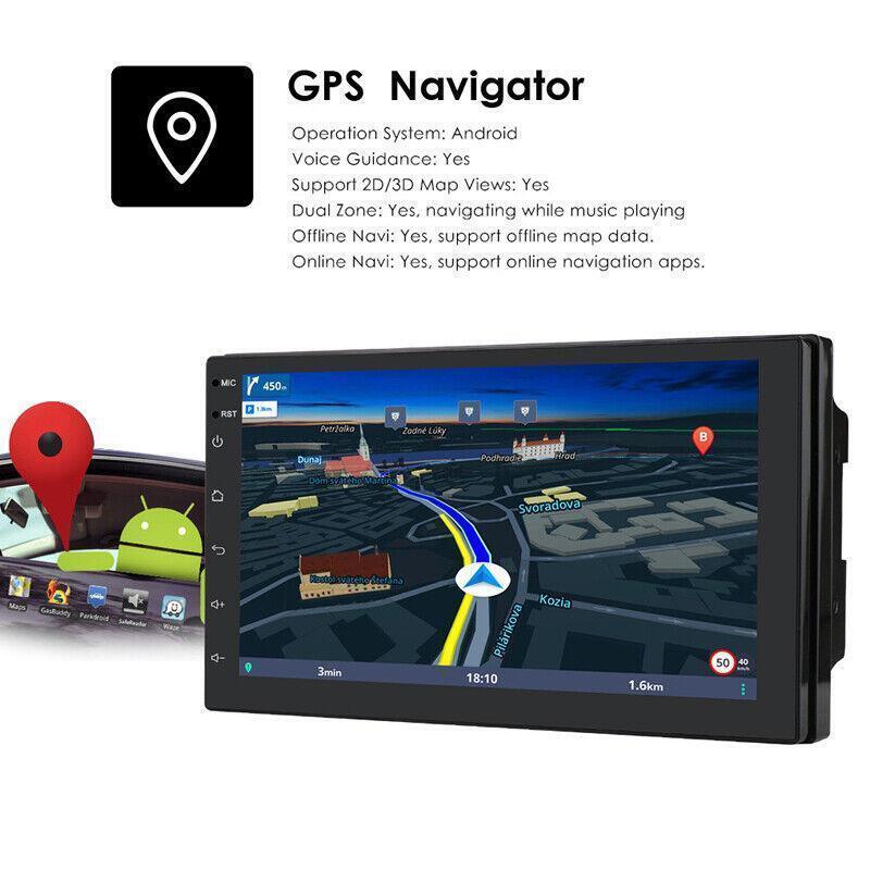 Auto Quad-core FM Radio GPS Navi 7 Android 10.0 2Din 16GB Stereo BT MP5 Player