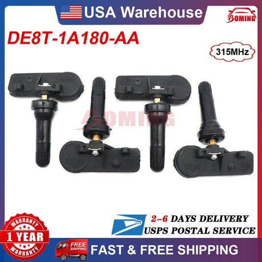 Set of 4 NEW TPMS Tire Pressure Sensor DE8T-1A180-AA for Ford Motorcraft