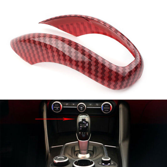 Gear Shift Head Cover Carbon Fiber for Alfa Romeo Giulia for Stelvio 2017-2020 Red