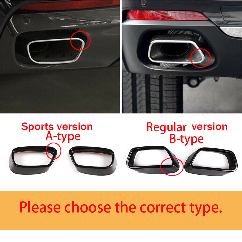 Steel Rear Exhaust Muffler Tail Pipe Cover for BMW X5 F15 X6 F16 M Sport 2014-18