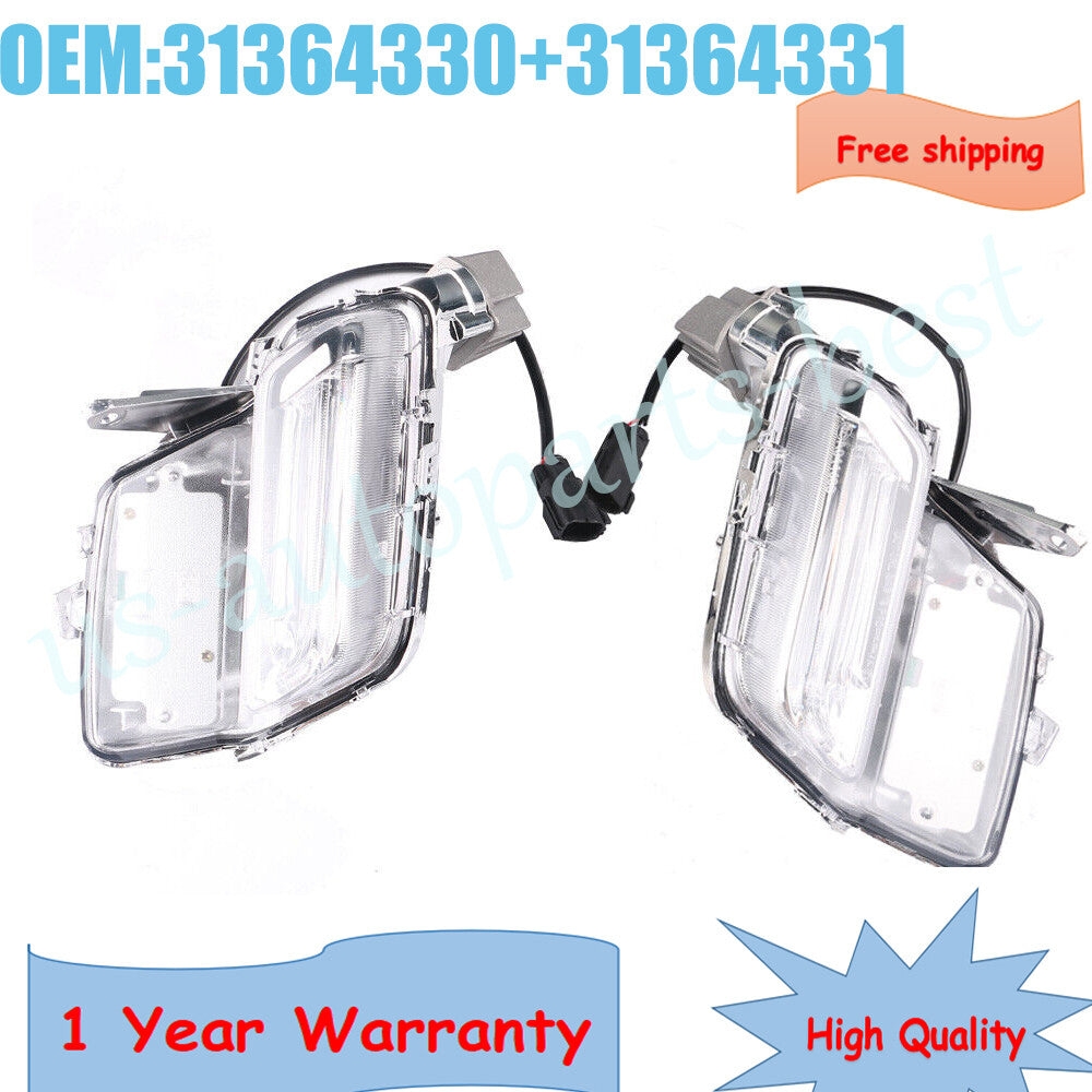 1 Pair Left+Right Fog Lamp Light LED Auto Driving Light for Volvo XC60 2014-2018