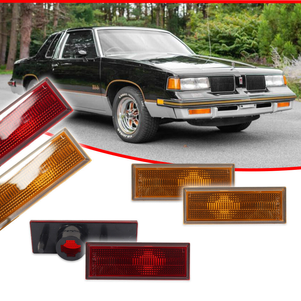 Applicable to 1981-1988 for Oldsmobile Cutlass 442 front and rear bumper side marker lights LH/RH