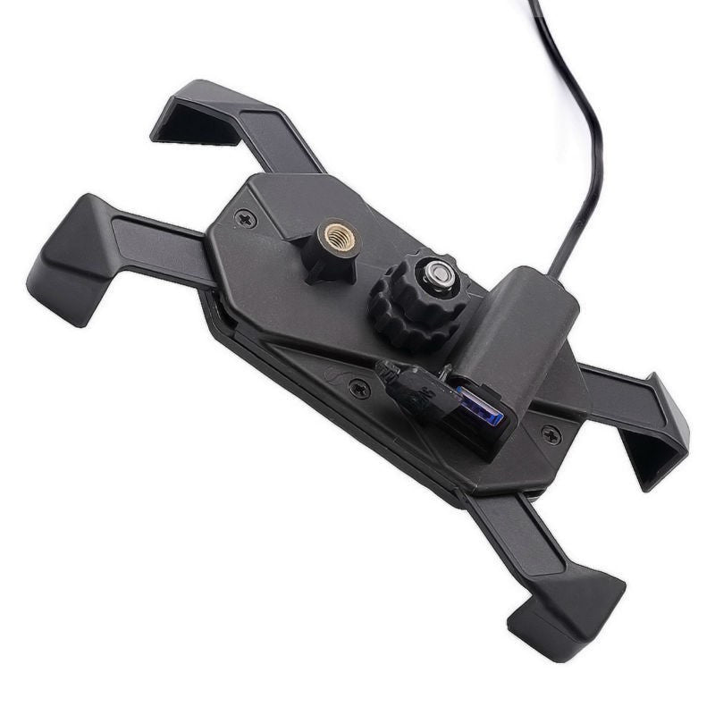 Motorcycle Phone Base USB Charger Mount Telescopic Handlebar Rotation Holder Kit