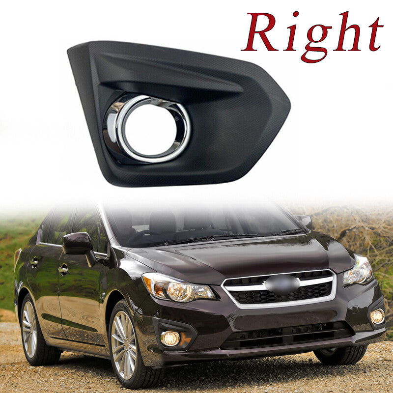 Front fog lights with glossy black trim on the right for Subaru Impreza 2012-14