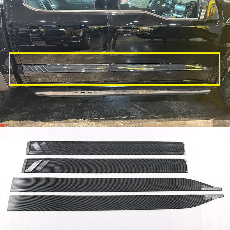for Ford F150 2021-2023 Carbon Fiber Side Door Body Guard Molding Cover Trim